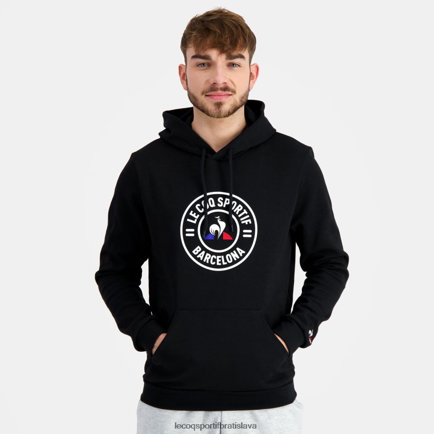 Le Coq Sportif oblečenie čierna mikina s kapucňou muži BF4DLN42