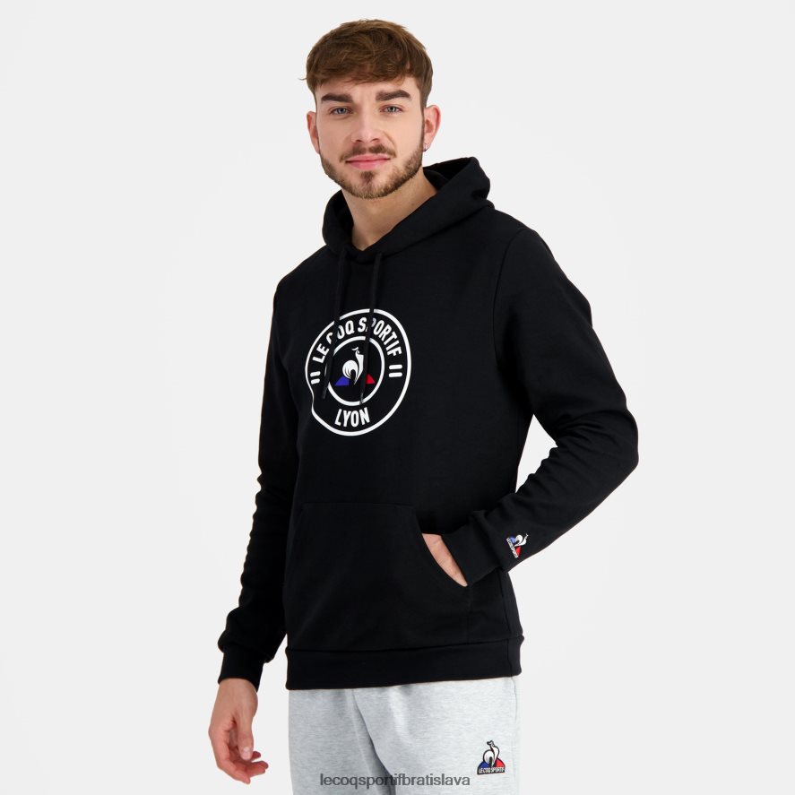 Le Coq Sportif oblečenie čierna mikina s kapucňou muži BF4DLN43