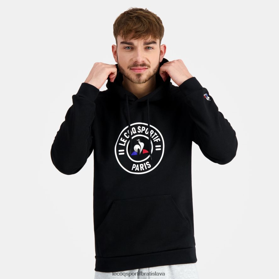Le Coq Sportif oblečenie čierna mikina s kapucňou muži BF4DLN44