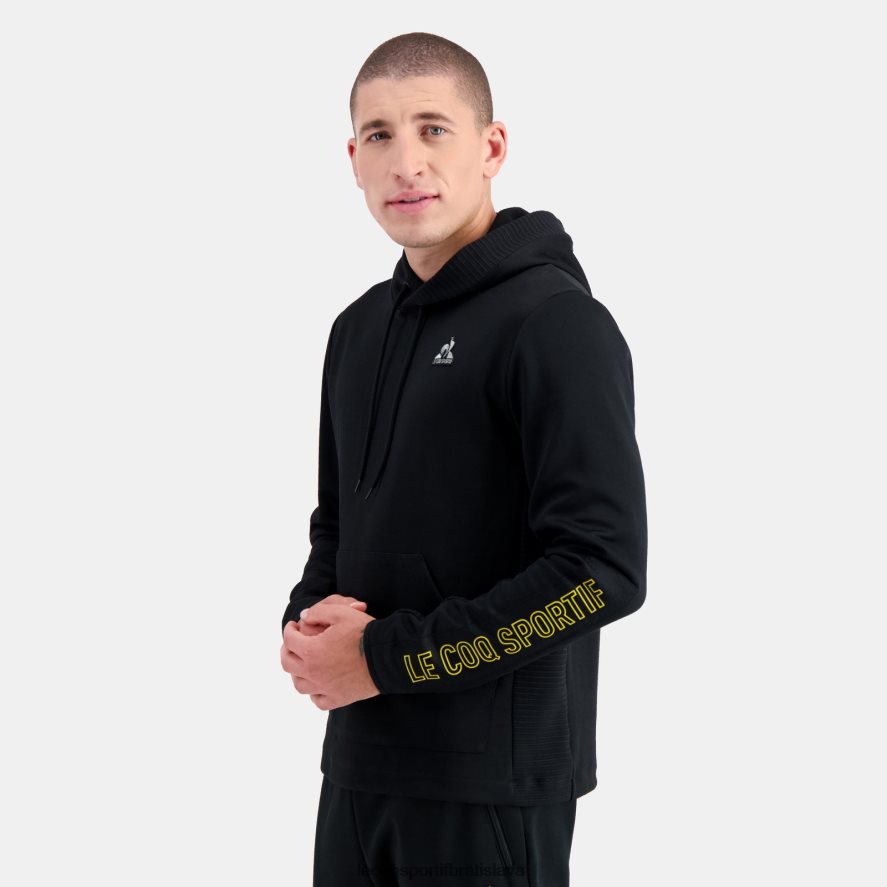 Le Coq Sportif oblečenie čierna mikina s kapucňou muži BF4DLN440
