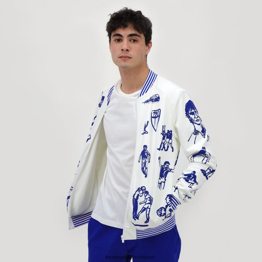 Le Coq Sportif oblečenie mikina na zips biela muži BF4DLN472