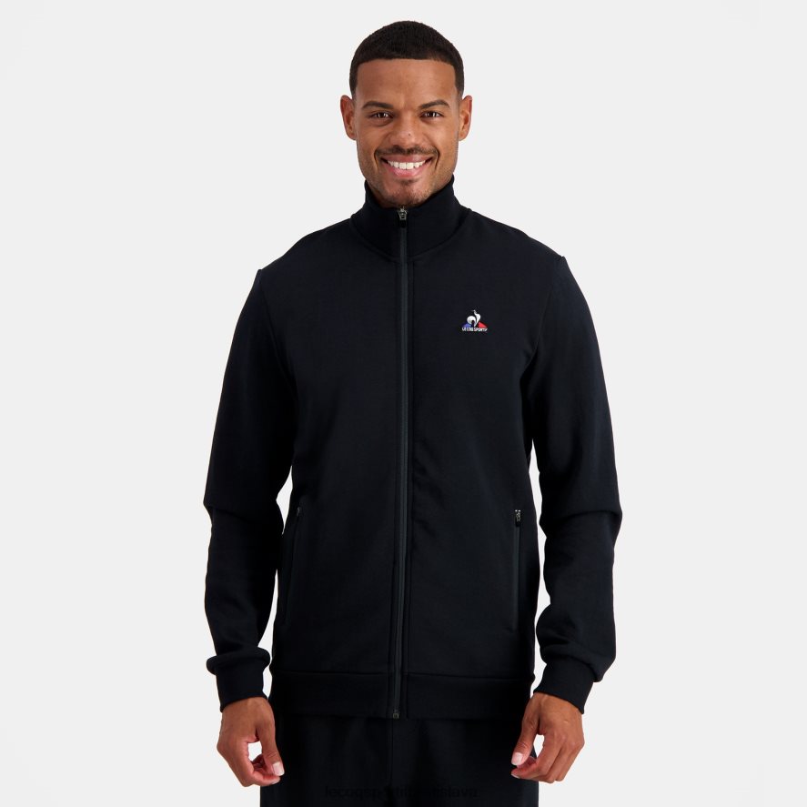 Le Coq Sportif oblečenie mikina na zips čiernej farby muži BF4DLN51