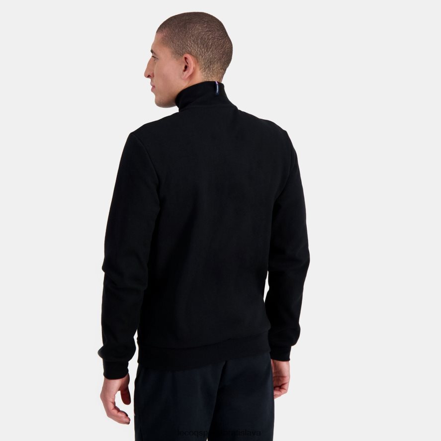 Le Coq Sportif oblečenie mikina na zips čiernej farby muži BF4DLN58