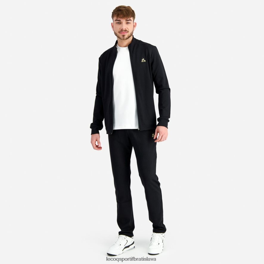 Le Coq Sportif oblečenie mikina na zips čiernej farby muži BF4DLN72