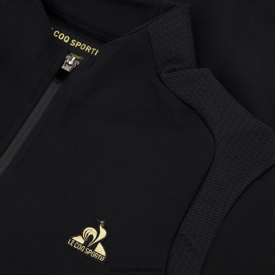 Le Coq Sportif oblečenie mikina na zips čiernej farby muži BF4DLN72