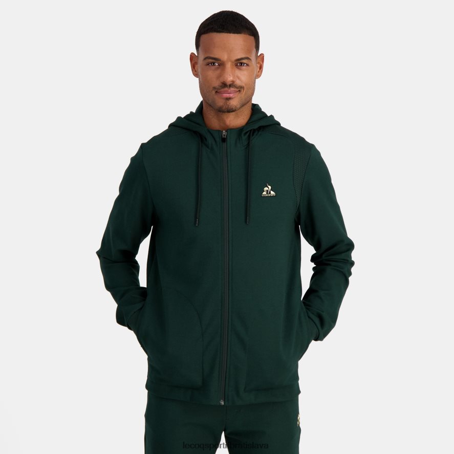 Le Coq Sportif oblečenie mikina s kapucňou a zipsom zelenej farby muži BF4DLN462