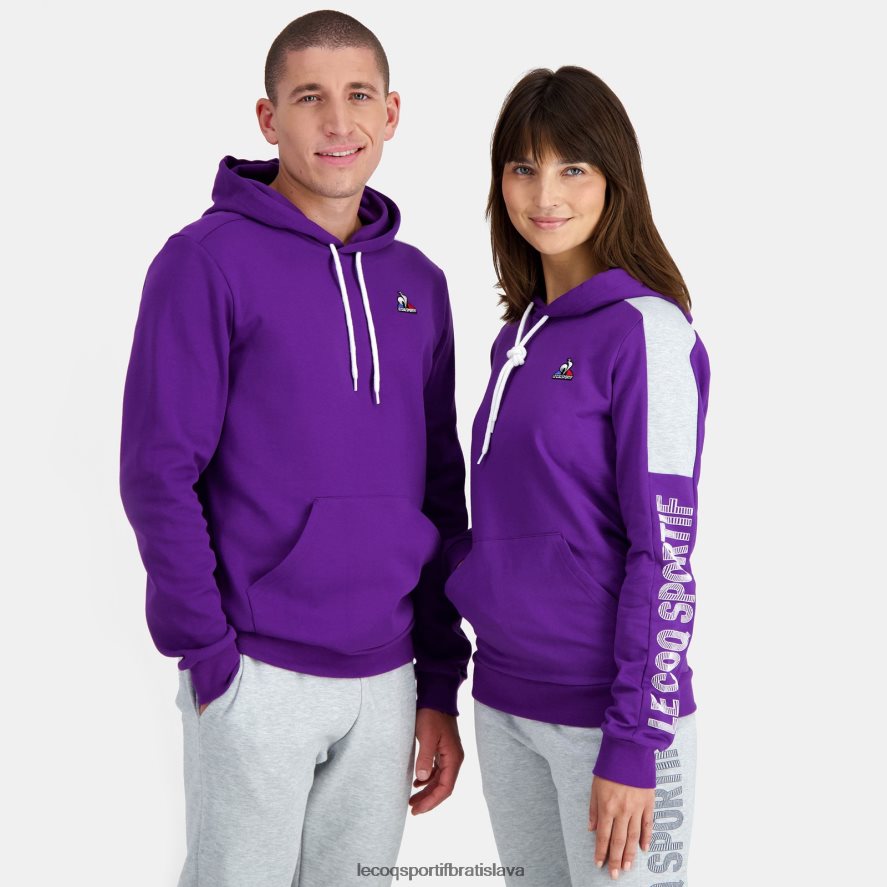Le Coq Sportif oblečenie mikina s kapucňou fialová muži BF4DLN442