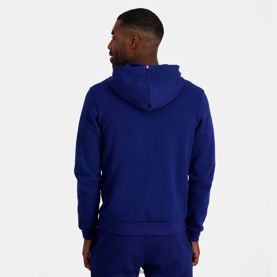 Le Coq Sportif oblečenie mikina s kapucňou na zips - francúzska rugby modrá muži BF4DLN28