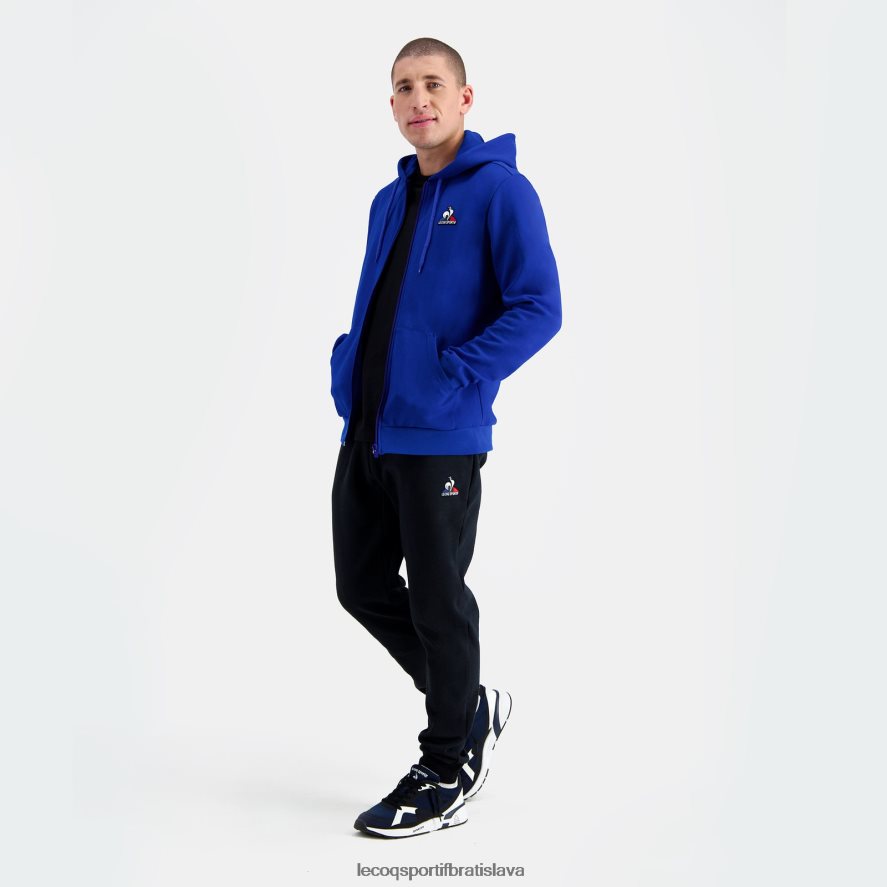 Le Coq Sportif oblečenie modrá mikina s kapucňou a zipsom muži BF4DLN54