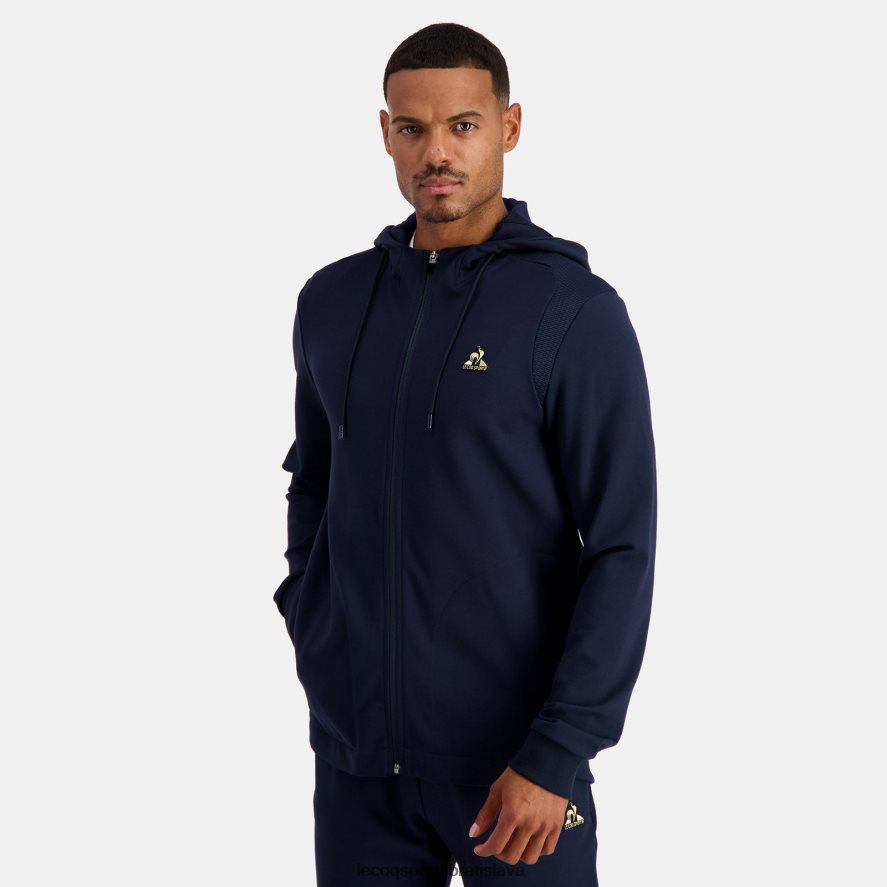 Le Coq Sportif oblečenie modrá mikina s kapucňou a zipsom muži BF4DLN69