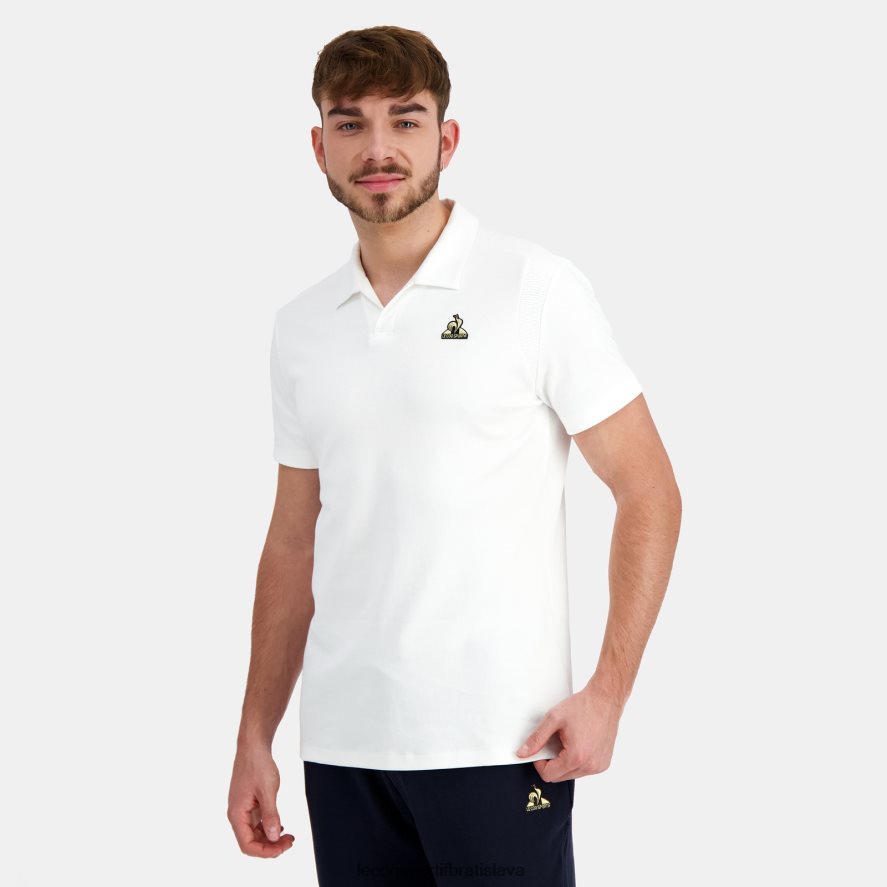 Le Coq Sportif oblečenie coton polo biele muži BF4DLN128