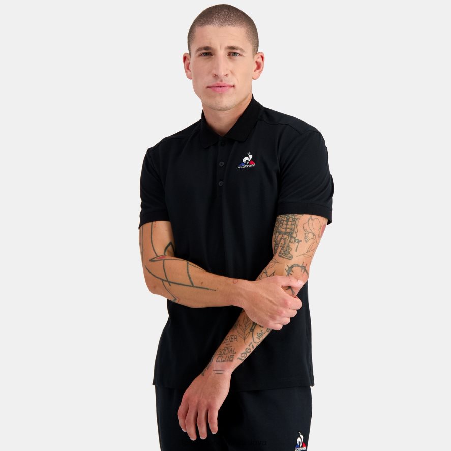 Le Coq Sportif oblečenie polo čierne muži BF4DLN127