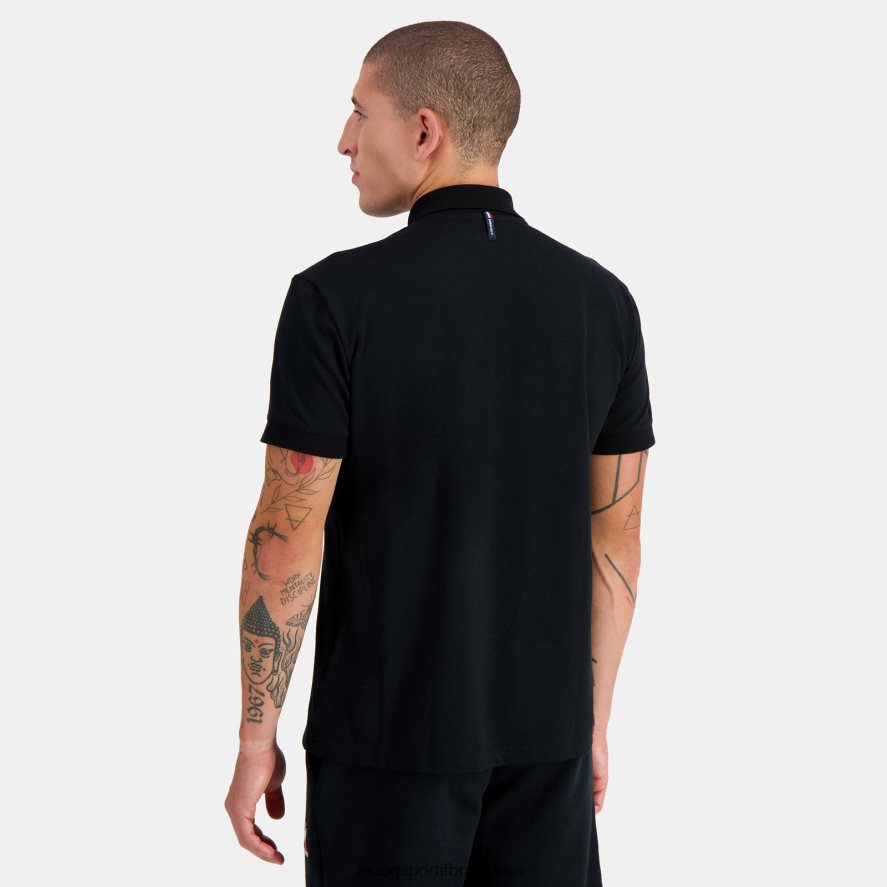 Le Coq Sportif oblečenie polo čierne muži BF4DLN127