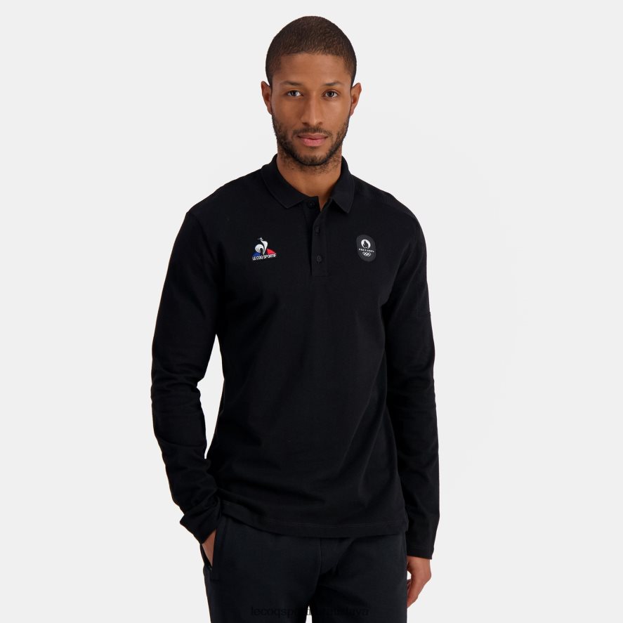 Le Coq Sportif oblečenie polo čierne muži BF4DLN487