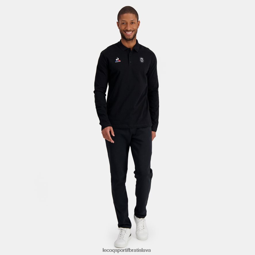 Le Coq Sportif oblečenie polo čierne muži BF4DLN487