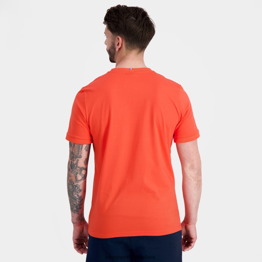 Le Coq Sportif oblečenie módne tričko oranžové muži BF4DLN152