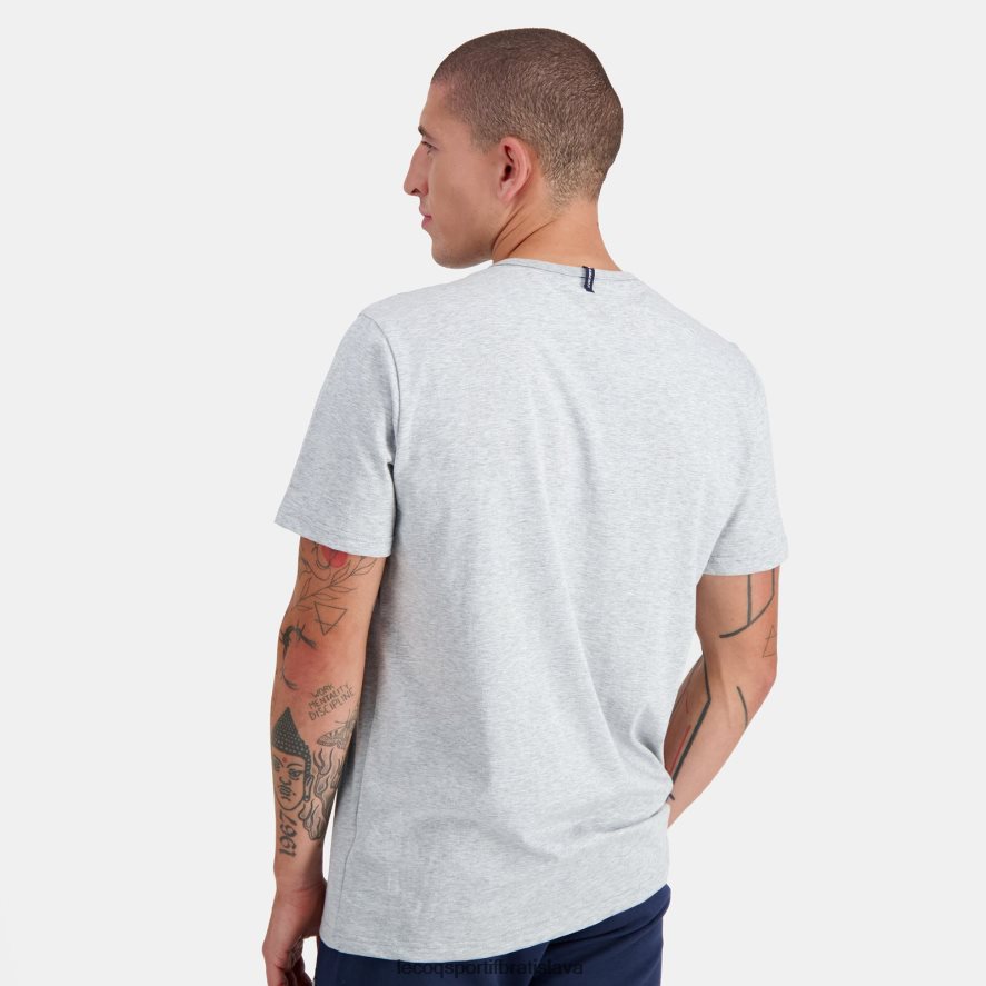 Le Coq Sportif oblečenie módne tričko sivej farby muži BF4DLN179