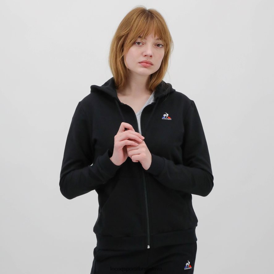 Le Coq Sportif oblečenie mikina s kapucňou a zipsom čiernej farby ženy BF4DLN319