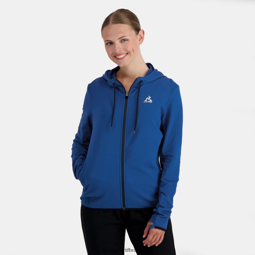 Le Coq Sportif oblečenie modrá mikina s kapucňou a zipsom ženy BF4DLN315